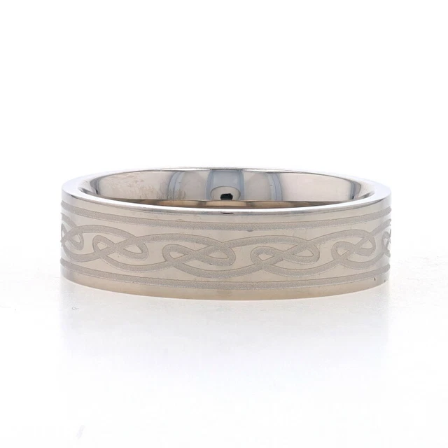 Titanium Celtic Knot Men's Wedding Band - Comfort Fit Ring Size 9