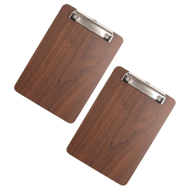 2Pcs File Clipboard School Clipboards Wooden Menu Clips Wood Clipboard