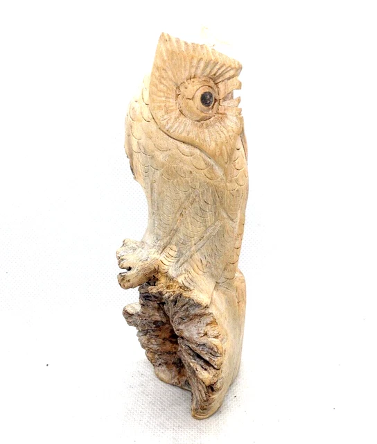 Vintage Hand Carved Wooden Carving Sculpture Art Decor Owl #2