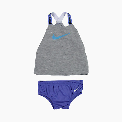 Nike Giubbotto e Pantaloni Set 2 PEZZI età 3 MESI per neonate Viola Grigio Nuovo Con Etichetta T-shirt