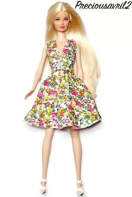 New barbie doll clothes clothing outfit floral cotton summer dress