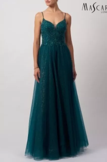 Mascara Mc119013 size 18 forest green Evening dress sparkle tulle BNWT