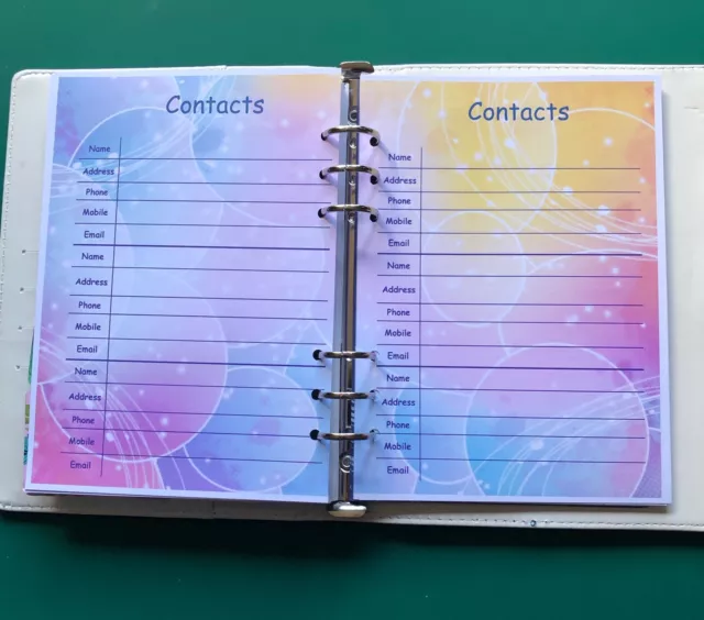 A5 Filofax Organiser Paper Bubble Set - Finance, Passwords, Payments - 21 Pages 3