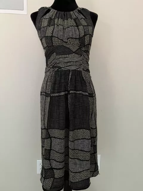 BURBERRY LONDON Geometric Abstract Print Silk Dress Large US 4 2