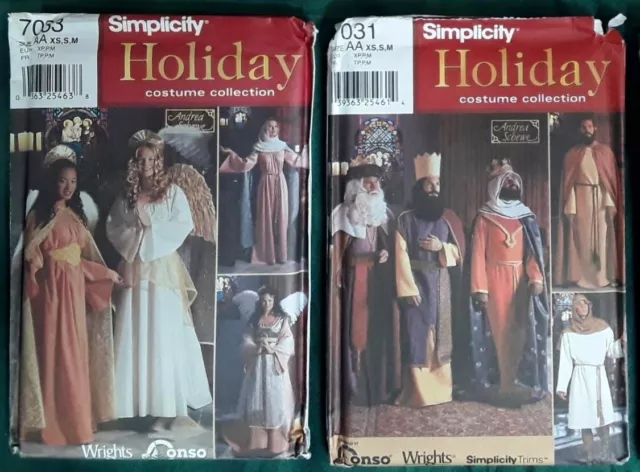 Nativity (Simplicity 7031 & 7033) and Santa (Butterick 6815) Patterns - Set of 3