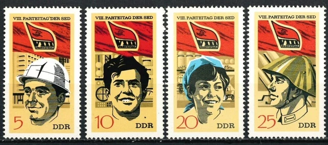 DEUTSCHLAND DDR ALTE BRIEFMARKEN 1971 8. Parteitag der SED - UNGEBRAUCHT