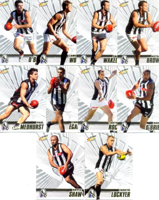 2008 AFL Select Classic common 10 card team set - Collingwood