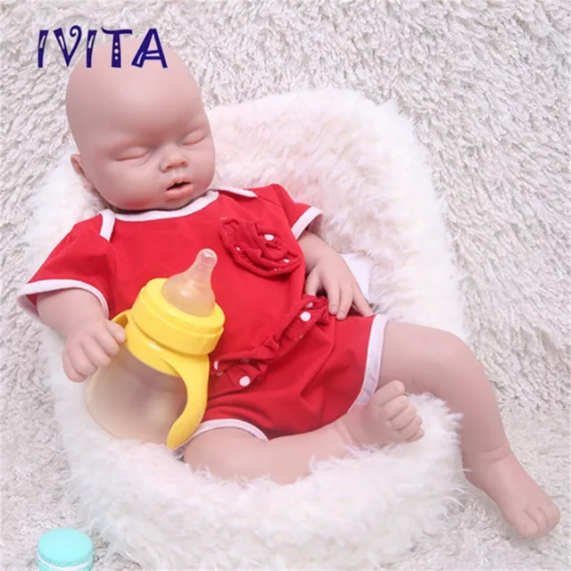 IVITA 20" Silicone Reborn Baby Girl Doll Cute Lifelike for Childrens Birthday