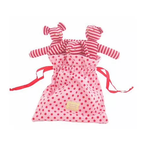 Alimrose Designs Baby Rattles Pouch of Animal Rattles in Pink and Red