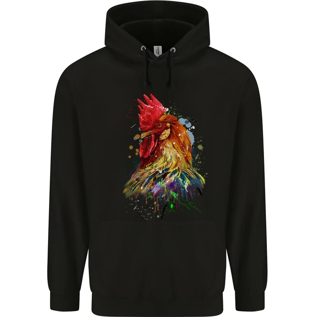 Felpa con cappuccio bambini acquerello pollo