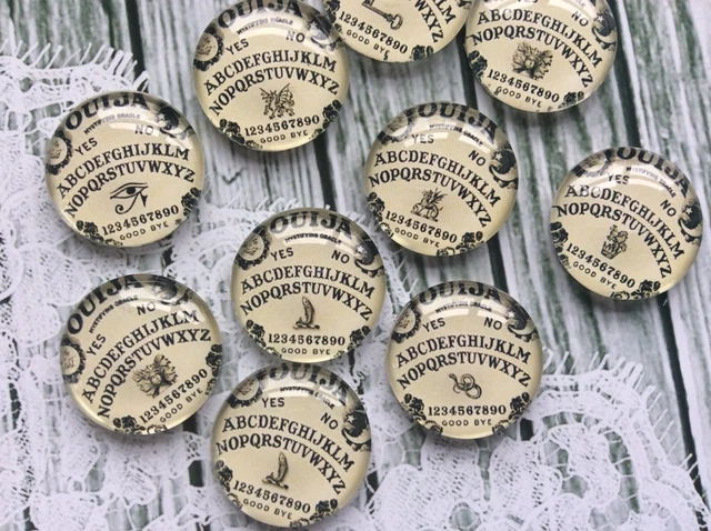 10 Ouija Spirit Board Cabochons 16-25mm Mixed Round Glass Dome Seal Flat Back 3