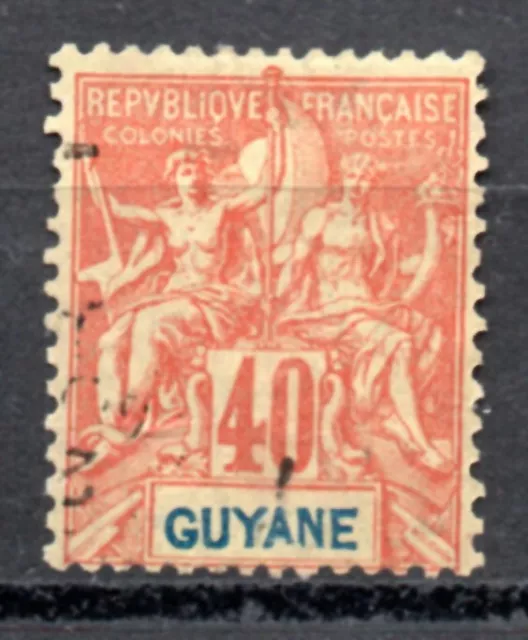 timbre  France colonie GUYANE YT n° 39 année  1892  -  oblitéré cote: 18€
