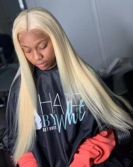 13x4 HD Lace Front Wig 100% Virgin Human Hair Straight 180%D 613 Blonde Women 22