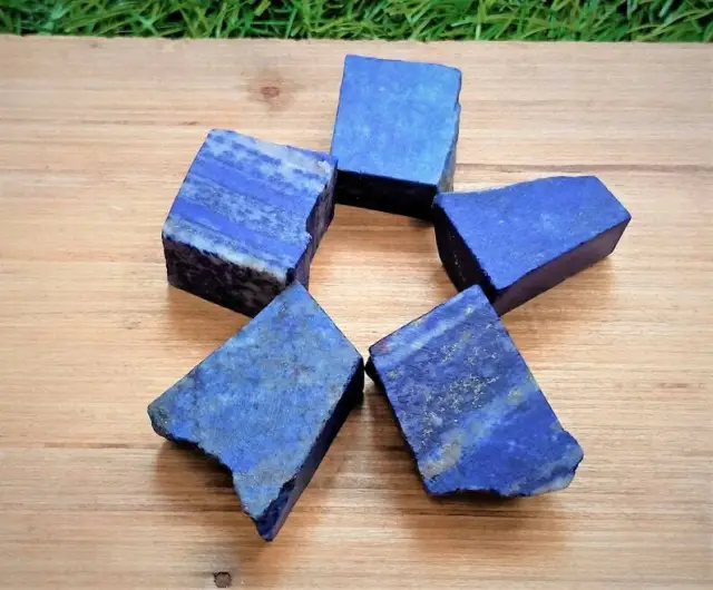 Natural Raw Lapis Lazuli Crystal Lapis Chunks 15-20 mm Throat Chakra 5 Pieces