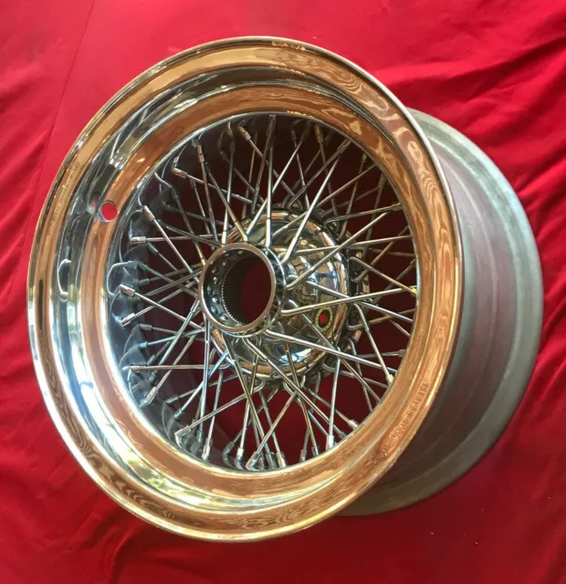 Borrani wire wheel RW4225  15x8" 04/1970  original rim Ferrari Monteverdi Aston