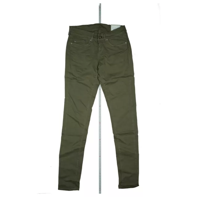 Pepe Jeans Slim Fit Skinny Low Waist Stretch Trousers 28/32 W28 L32 Army Green