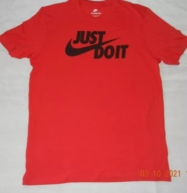 New Men Nike Air Just Do It Swoosh Logo T-Shirt Top Size  -MEDIUM Large L RED