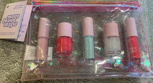 More Than Magic Lip & Nail Set in a COOL Confetti Bag w/zipper! NWT.