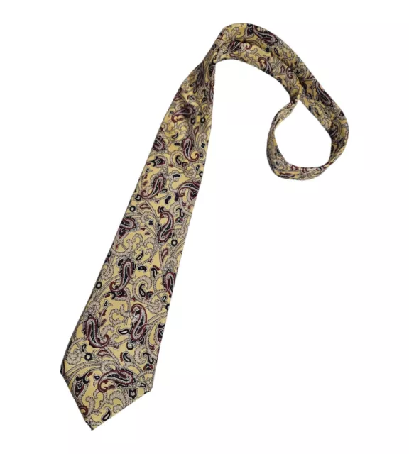 NWT LIBERTY Yellow Paisley Silk DESIGNER Tie USA