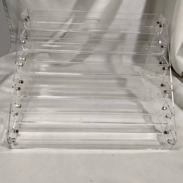 LUCITE COUNTER Shelf rack 12" wide individual screw-on shelves clear plastic