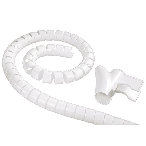 Cavo A Spirale Organizzatore Per Fili | Guaina Raccoglitore Per Cavi Elettrici | 1 Metro, Bianco - 3