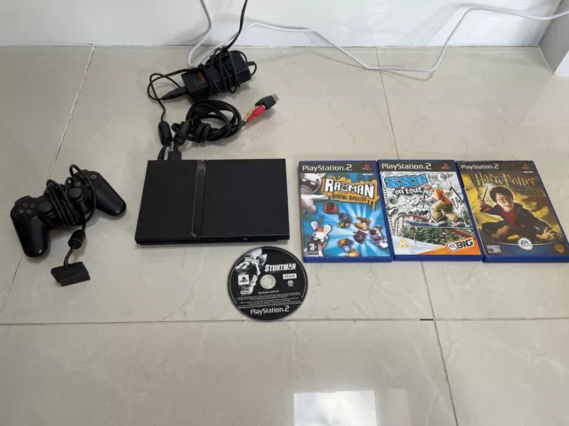 PLAYSTATION 2 SLIM SCPH 70003 Black with 4 Games and 1 Controller