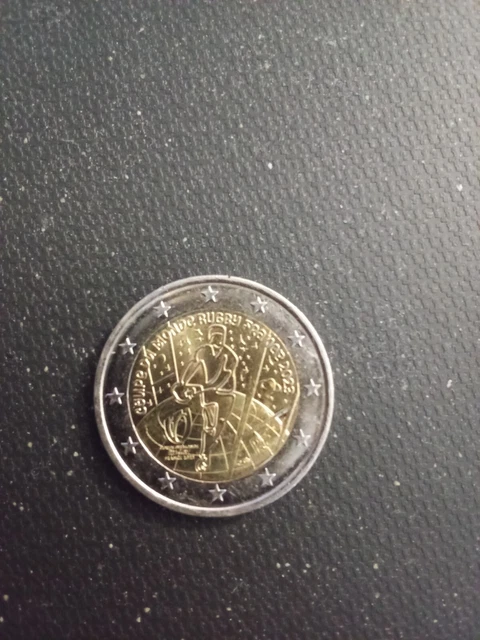 2 Euros Commemorative France 2023 Coupe Du Monde Rugby FDC under / Below Capsule