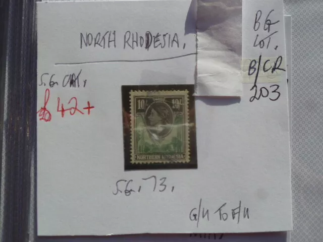 North Rhodesia 10/-   Stamp Gu-Fu Sg73