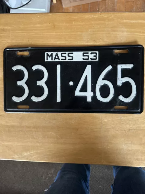 1953 Massachusetts License Plate MA Tag 53 Plate Mass 331•465