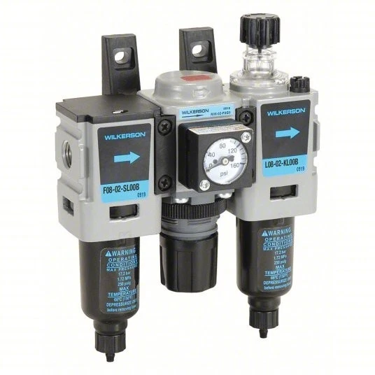 Wilkerson C08-02-Flg0b Filter/Regulator/Lubricator, 3 Pcs., Overall Width: 4.75