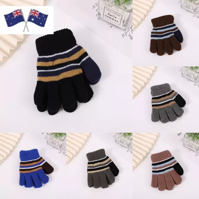 Thick Knitting Mittens Knitted Mitten Cartoon Kids Gloves  Baby Kids