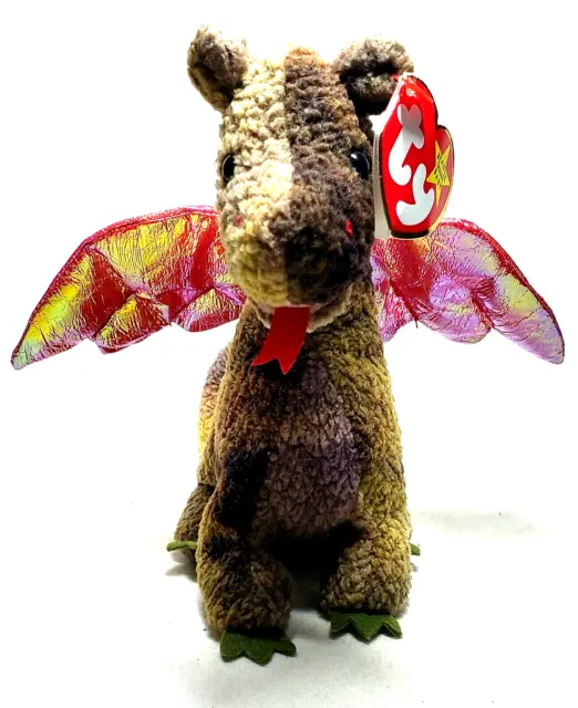 Scorch The Dragon RARE 1998 RETIRED TY Beanie Baby w. Tag Errors + French Canada