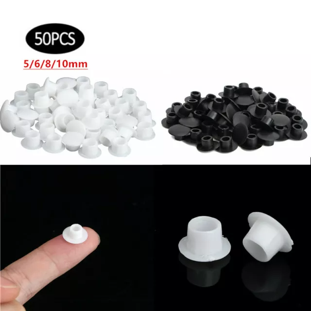 50Pcs Multi-spec Screw Caps Covers Flush Type Plastic Hole Plug Buttons Tops HQ