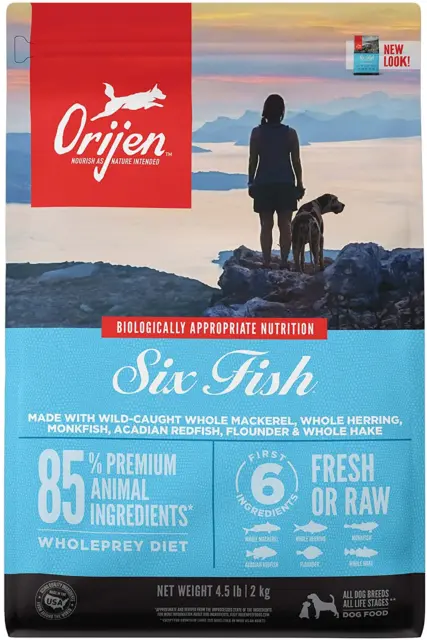 ORIJEN Six Fish Grain Free & Poultry Free High Protein Fresh & Raw Animal Ingred
