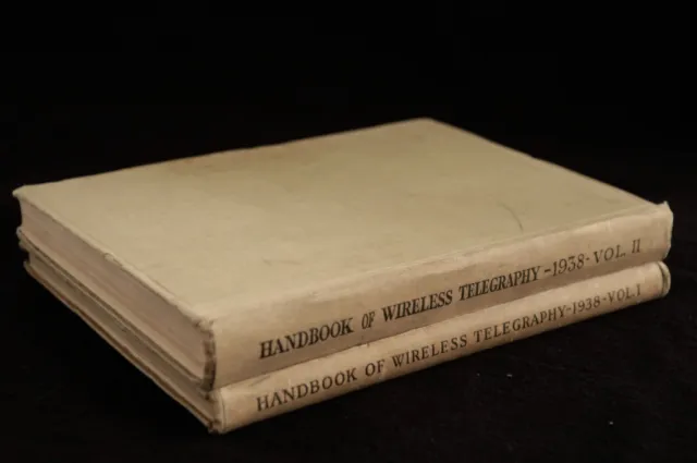 Admiralty Handbook Of Wireless Telegraphy-1938-Vol 1 & 2. Good Condition