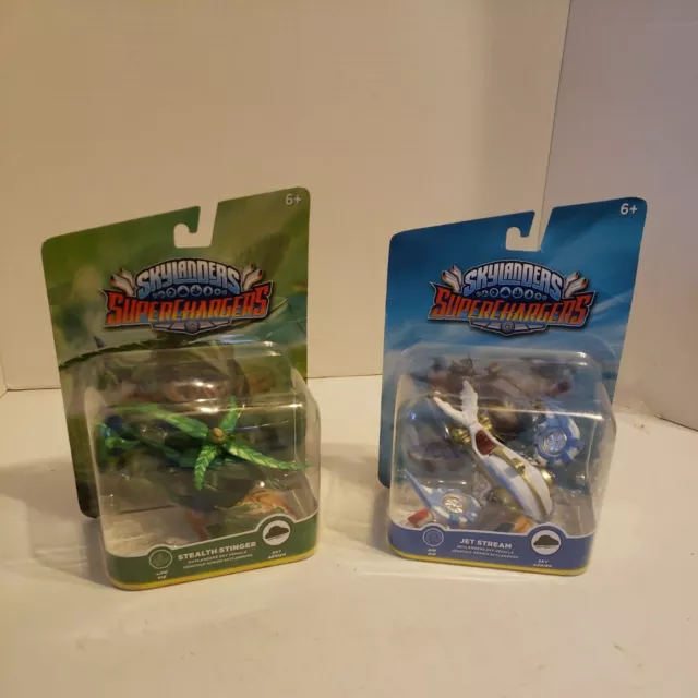 Lot of 2 Skylanders SuperChargers Stealth Stinger &Jet Stream  Vehicle Game Toy