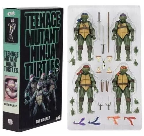 NECA TMNT Teenage Mutant Ninja Turtles SDCC 2018 1990 Movie 4 Pack Rare Edition