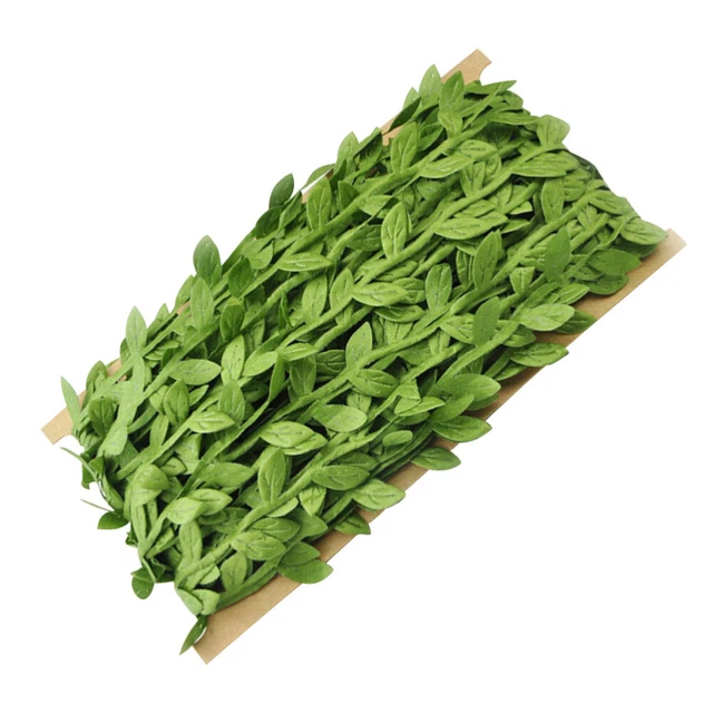 40M Hojas Verdes Artificiales Tela Hojas de Sauce Mimbre Ratán Falso Rama Guirnalda