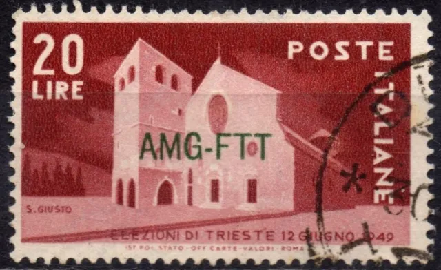ITALIA TRIESTE ZONA A AMG-FTT 1949 - Usato 20 lire Elezioni amministrative  #XTR
