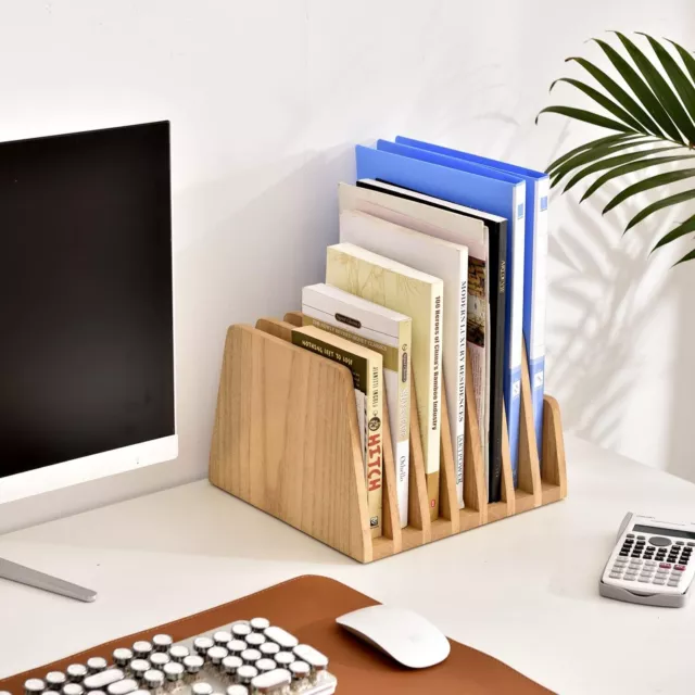 Desktop File Document Holder Stand 7 Slots Mail Paper Organizer Desk Sorter
