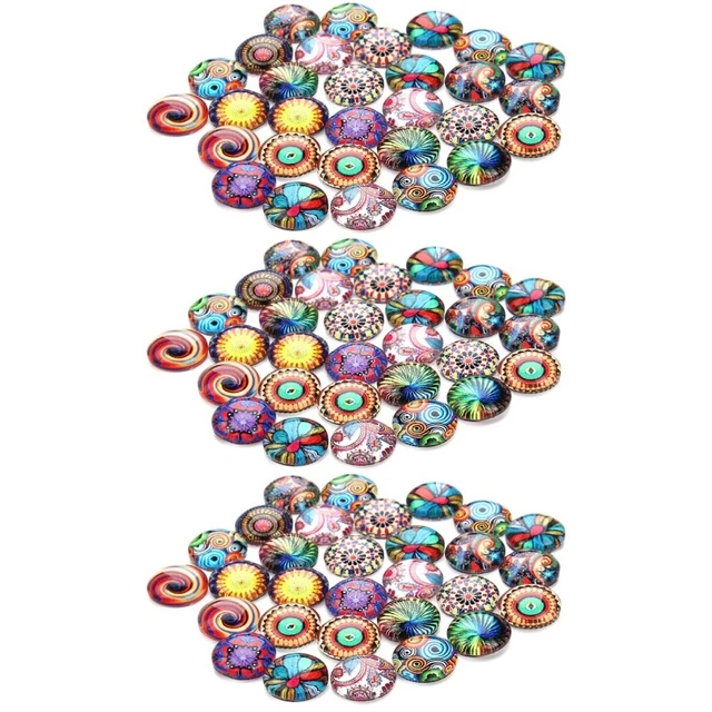 half round gems 3x Cabochons für Schmuck Machen Flache Rückseite Cabochons Runde