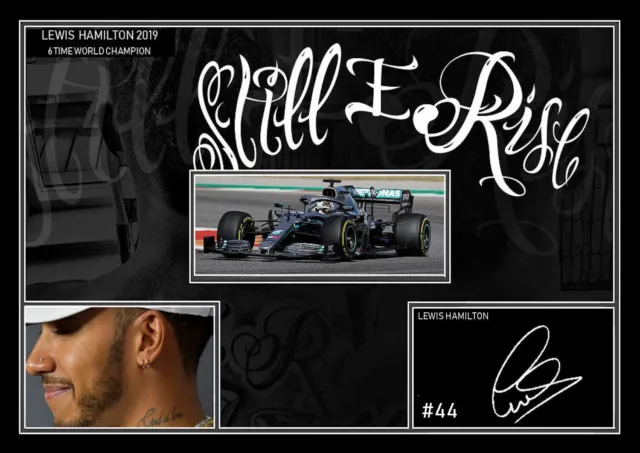 LEWIS HAMILTON 6 TIME CHAMPION A3 Signed Limited Edition Print Poster 9068