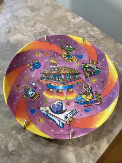 Vintage McDonald's 1985 Ronald & Grimace 7" Plastic Kids Plate Cosmic Space