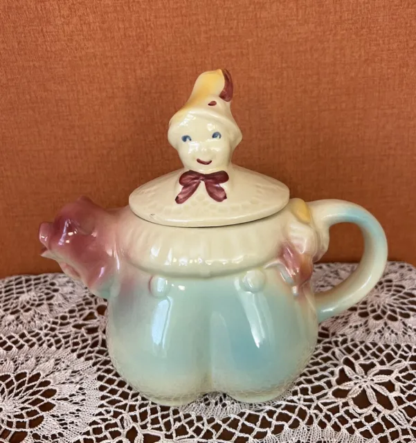 Vintage Shawnee Ceramic Tom The Pipers Son Teapot W/ Lid Made In USA Cute
