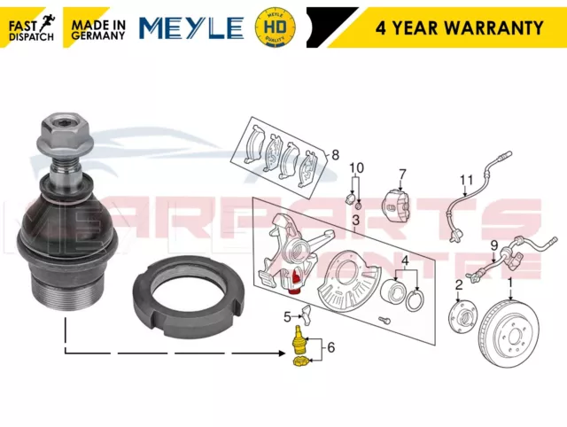 For Mercedes Ml W163 Front Lower Suspension Arm Meyle Hd Heavy Duty Ball Joint