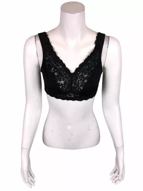 BREEZIES WOMENS SOFT Support Wirefree Bra with Contrast Lace Set of 2 Small  Size $11.25 - PicClick