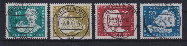 DDR 1950 Bach-Jahr Mi.-Nr. 256-259, schön zentrisch gestempelt BERLIN W 8