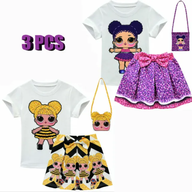 LOL Big Surprise Girl Doll Dress+T-shirt+Bag 3pcs Outfits Set Party Costume Gift