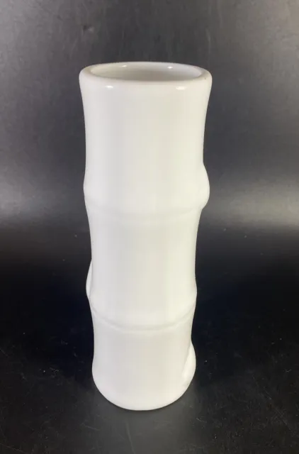 Bamboo Shaped White Ceramic Vase 16.5cm Tall Vase