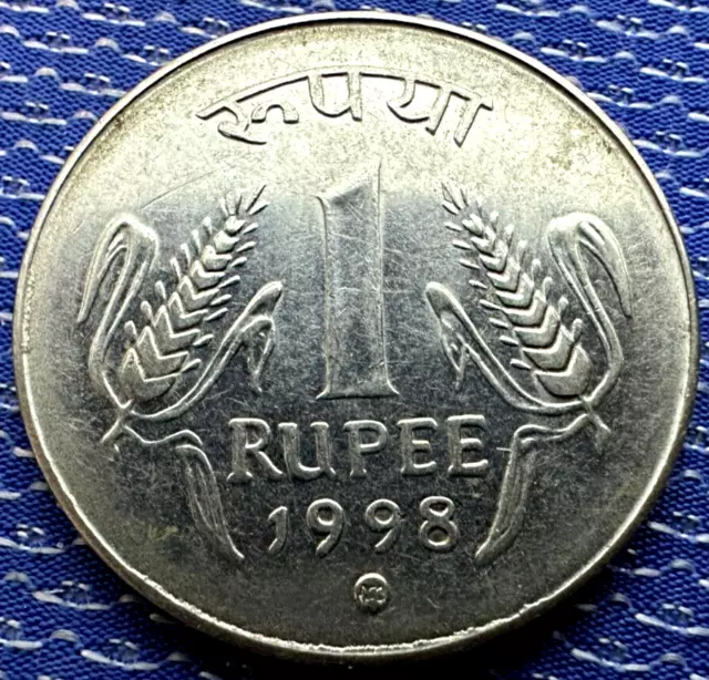 1998 India 1 Rupee Coin UNC       #K2550